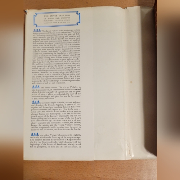 VTG 1965 The Age of Voltaire - Durant; Story of Civilization Vol IX HC w/DJ - Picture 6 of 14